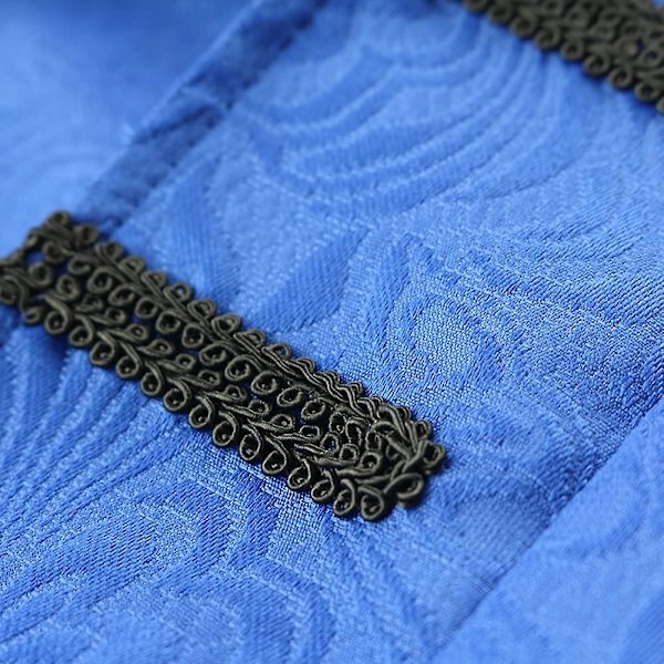 Miesten Steampunk Vintage -takki Halloween-asu Retro Gothilainen Viktoriaaninen Frakkitakki Uniformu Blue X-Large