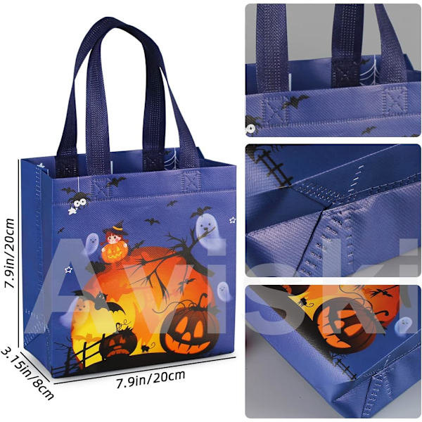 16 ST Halloween Trick or Treat-påsar - multifunktionell non-woven present