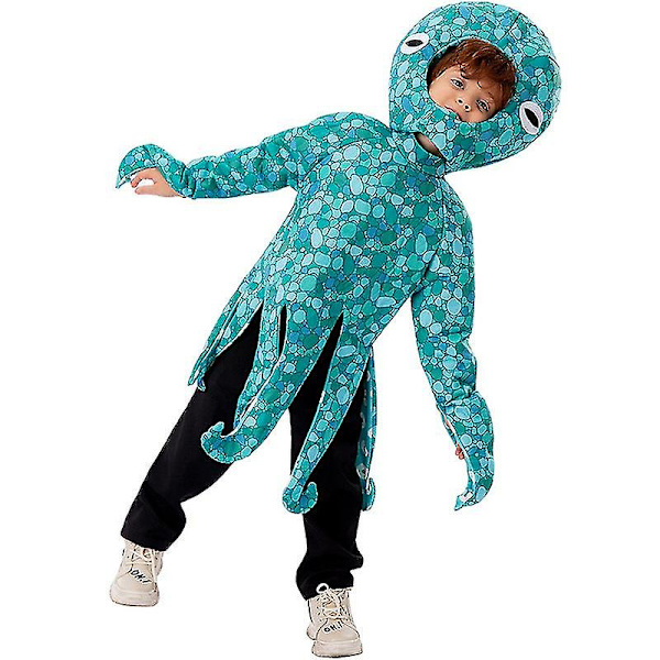 Octopus Cosplay Kostym för barn Havsdjur Jumpsuit Halloween Carnival Party Kostym M