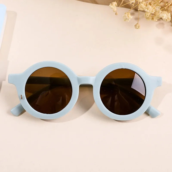 2023 Mode Runda Barn Solglasögon Klassiska Söta Flickor Pojkar Barn Solglasögon UV400 Skyddsglasögon Baby De Sol Gafas qd C-blue