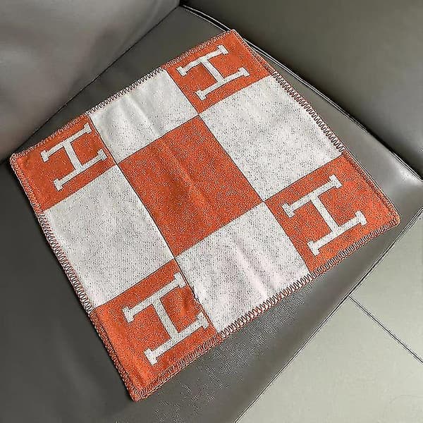 45x45cm H-bokstav Ull Kasmirs Örngott Våningssäng Soffa Flygplan Orange