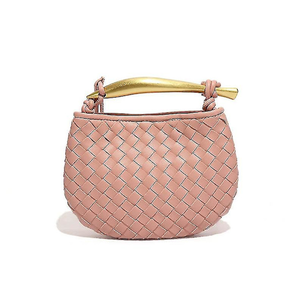 Mini flätad sardinväska, Crossbody-väska för kvinnor, handväska B1679 Pink
