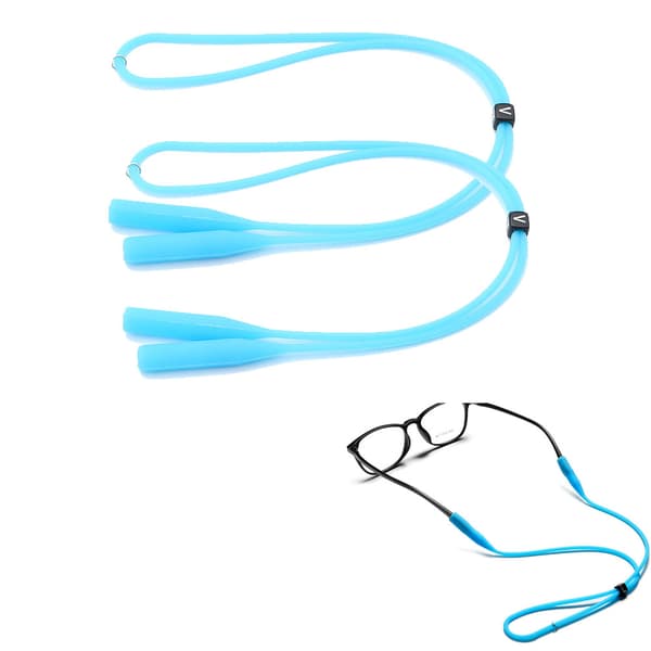 2 Pakker (Lyseblå) Silikon Elastiske Briller Med Holder, Adu