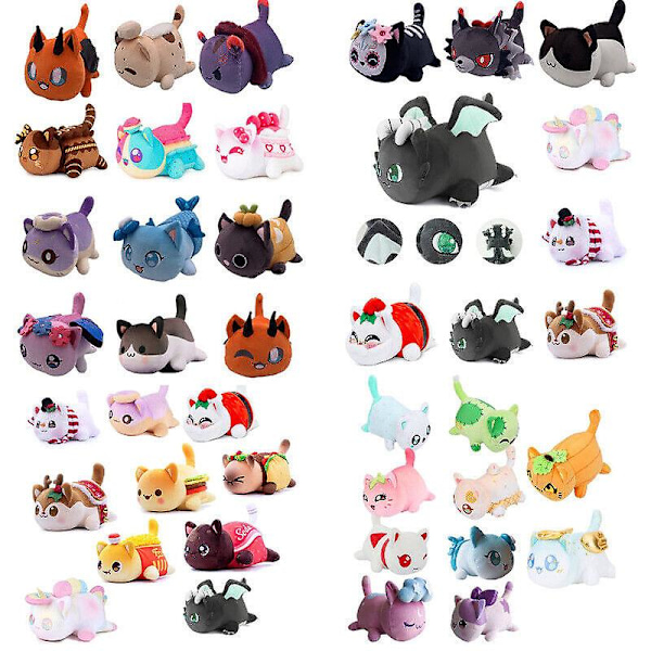 Meemeows Food Aphmau Kattplyschleksaker Stoppade Mjuka Dockor Barn Jul Födelsedagspresent 25cm rainbow