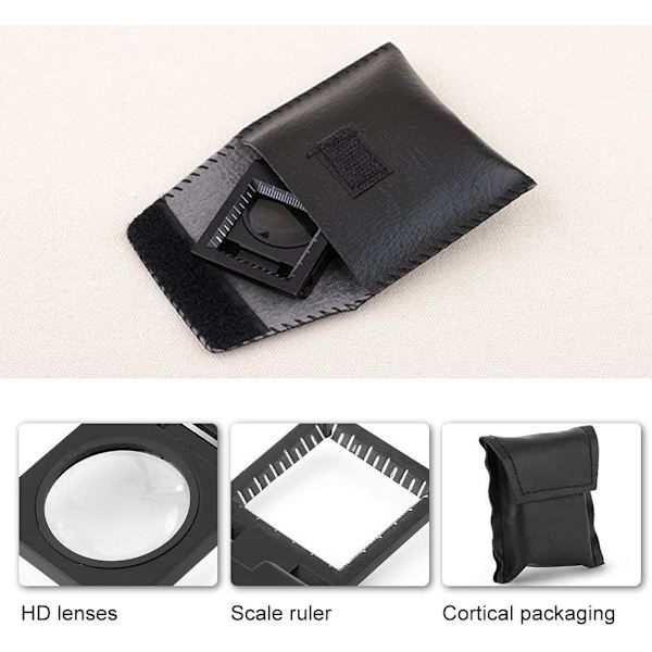 10X 28mm mini tre vikbar skärmförstoringsglas 10X zinklegeringsförstoring med skala för optiskt textilsmyckeverktyg NO:4