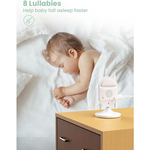 Langaton vauvamonitori kameralla, 2,4\" HD-näyttö