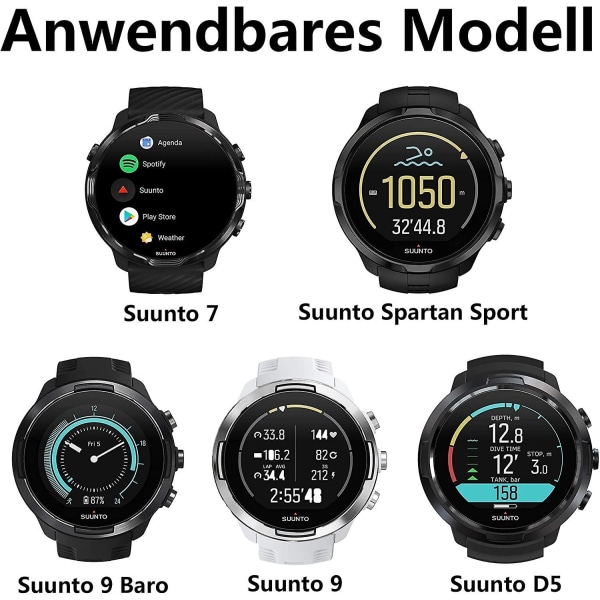 Silikoniranneke Suunto 9 Baro 9 Spartan -kelloille, Suunto 7 D5 -urheiluälykellon korvaava ranneke Army green 24mm
