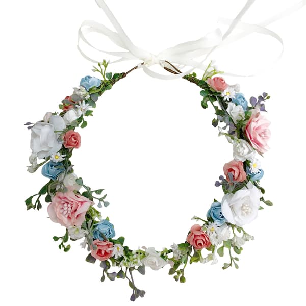 #Hårbånd blomsterkrans sommereng roser 1 stk#