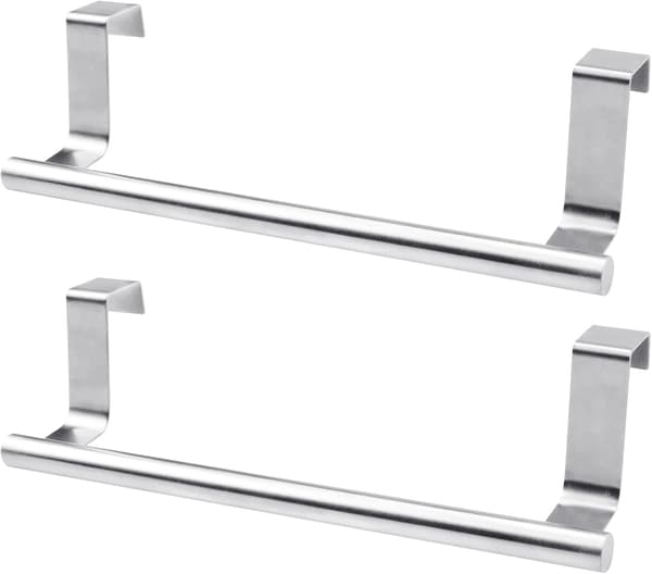 2 Stykker (23cm, Sølv) Dørhåndklædeholder, Badeværelseshåndklædeholder
