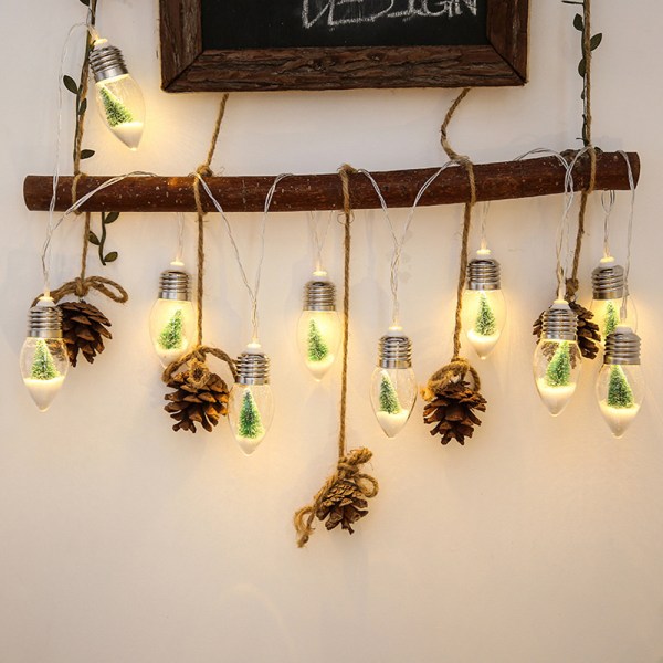 Christmas Pine Tree String Lights LEDs för Indoor Outdoor Fit Ga