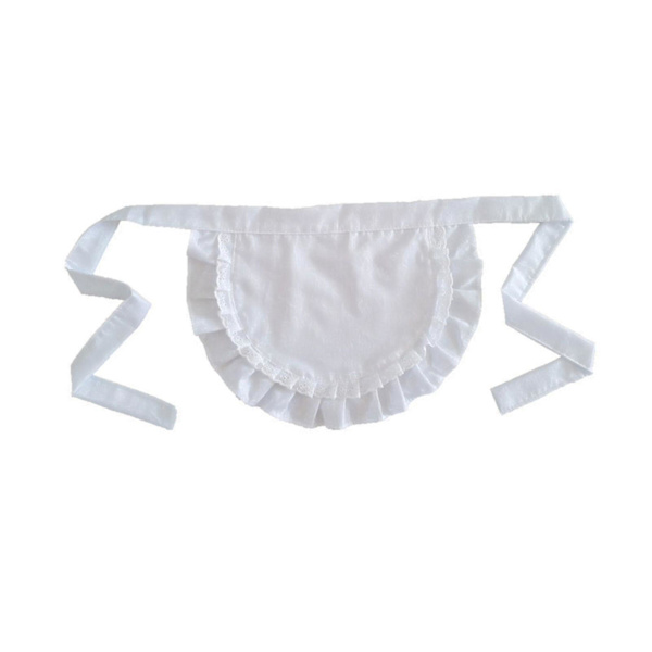 Retro Förkläden Midja Förkläde För Flickor Tight Kostym Vit Bomull Halv Förkläde Fest Heta Light White