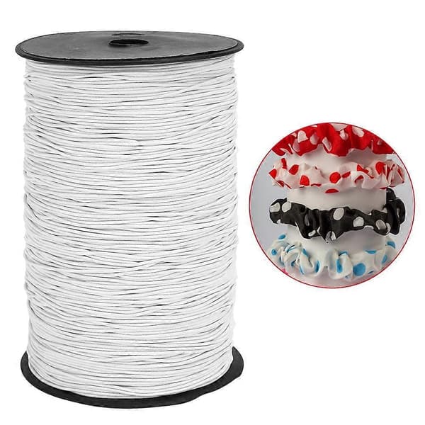 1,5 mm 500 m rund elastisk strikksnor, strekkbar snor til klesproduksjon