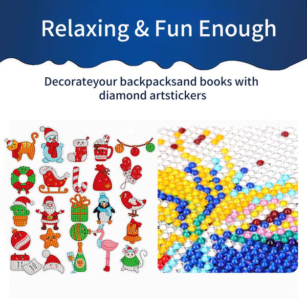 #Diamantmaling, Diamantmaling DIY Juleklistremerker#
