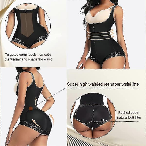 Dame Body Shaper Bodysuit Magekontroll Girdle Korsett Midjetrener