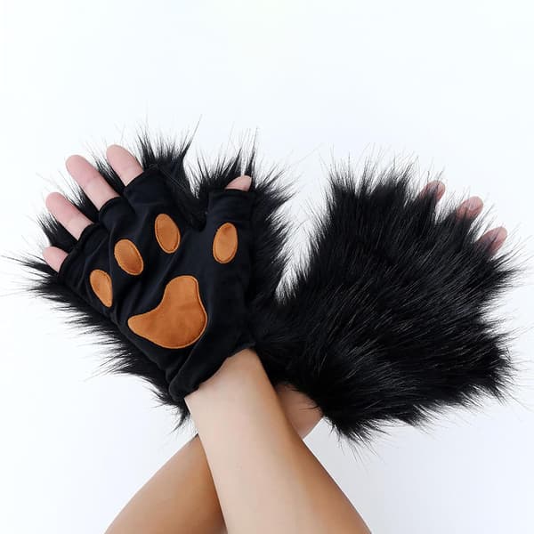 Faux Fur Katteklørhansker: Halloween & Jule Cosplay Tilbehør