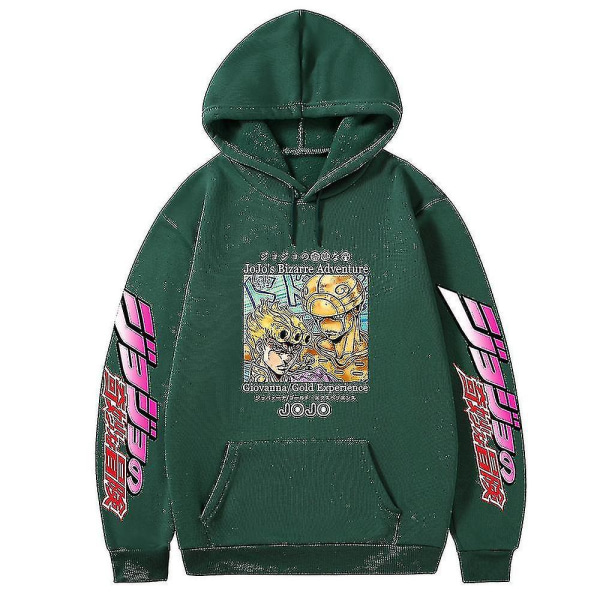 Jojo's Bizarre Adventure Print Huvtröja Hoodie Casual Unisex Hoodie - A Style green XL