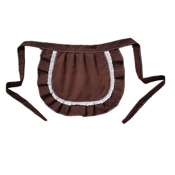 Retro Esiliinat Vyötäröesiliina Tytöille Tiukka Puku Valkoinen Puuvilla Puoliesiliina Juhlat Kuuma Brown
