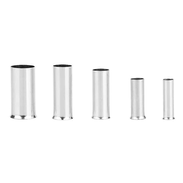 125 stk. 1/2/4/5/7 AWG uisolerede ferrule kobberterminaler sortimentssæt til ledningskabel
