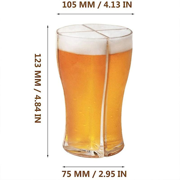 4 i 1 ölglasmuggset Super Schooner Cup Separable 4-delad ölmugg Stein Partymugg
