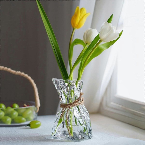 Vas, Trendig, Glasvas, Handgjord, Glasbotten, Enstaka Vas, Blomvas, Inredning, Blommor, Heminredning qd