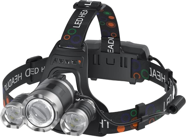 Hodelykt Oppladbar 1200 Lumen Supersterk 4 Moduser Hodelykt