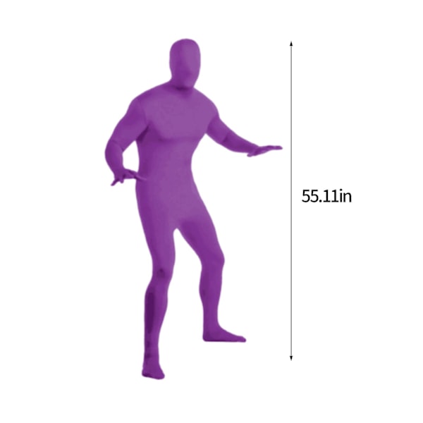 Unisex Spandex Stretch Vuxen Kostym Försvinnande Man Body Suit Karneval Kostymer Purple 145-155cm