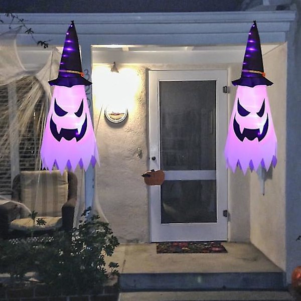 Halloween-koristeet ulkokäyttöön, roikkuvat valaistut hehkuvat aave-noitahatut, Halloween-koristeet sisä- ja ulkotiloihin, alennusmyynti Halloween-juhliin