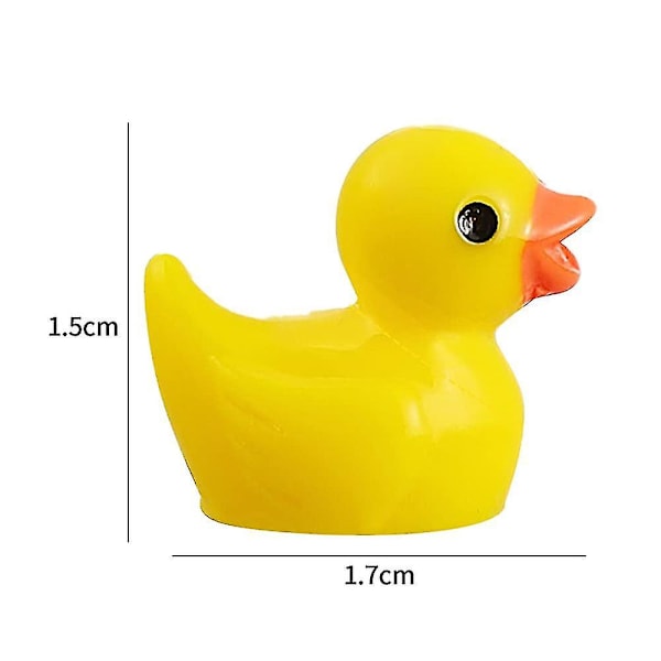 200 stk. Mini Gule Ænder Ællinger Små Ænder Havedekoration Akvarium Dukkehus Potteplanter Dekoration 7 farver Bedste Gave Yellow 200 PCS