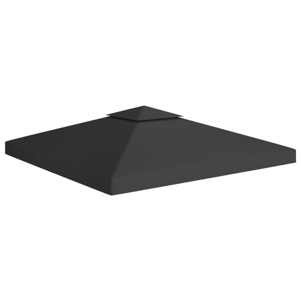 vidaXL Paviljongtak med ventilering 310 g/m² 3x3 m svart black