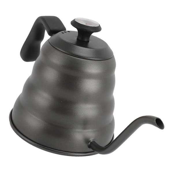 Kaffekedel 1200ml Rustfrit Stål Svanenhals Hæld Over Kaffekande med Termometer til Induktionskogeplade