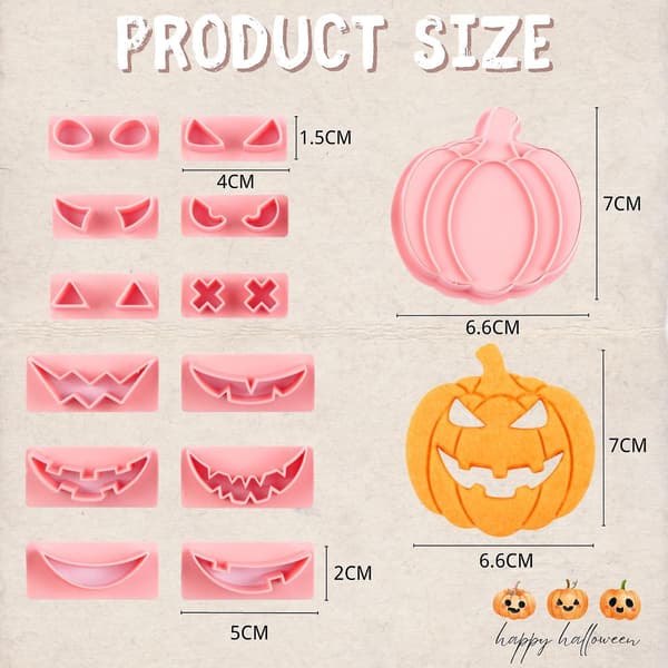 Halloween kakskärare - 13 st set med utbytbara uttryck
