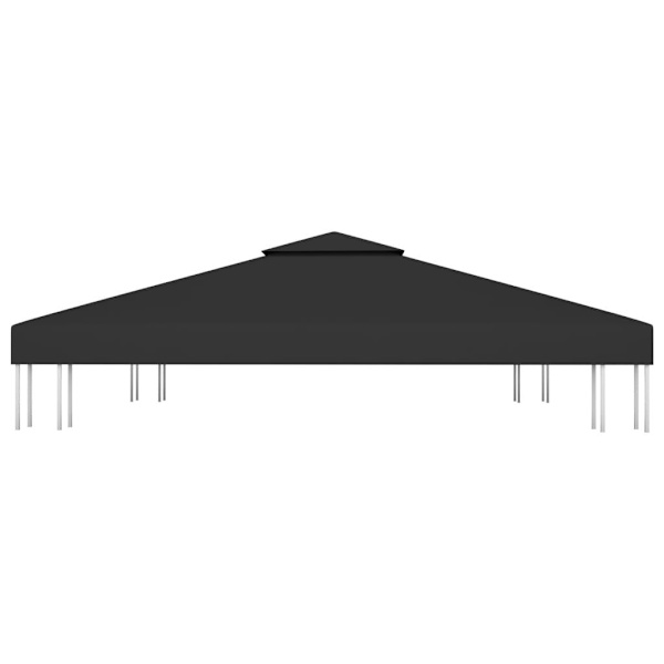 vidaXL Paviljongtak med ventilering 310 g/m² 3x3 m svart black