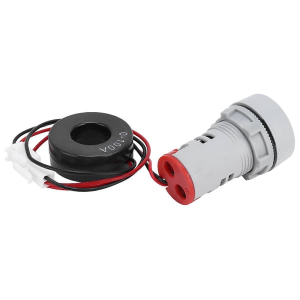 Digital strømmåler krystalpanel Amperemeter rund signalindikator AC 220V AD16?22DSARød