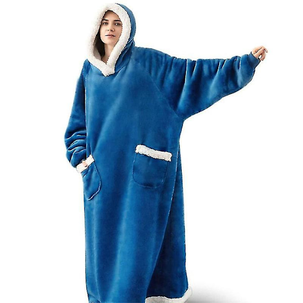 Pidennetty lampaanpeitto, voi käyttää flanellipeittoa peacock blue Length 120CM