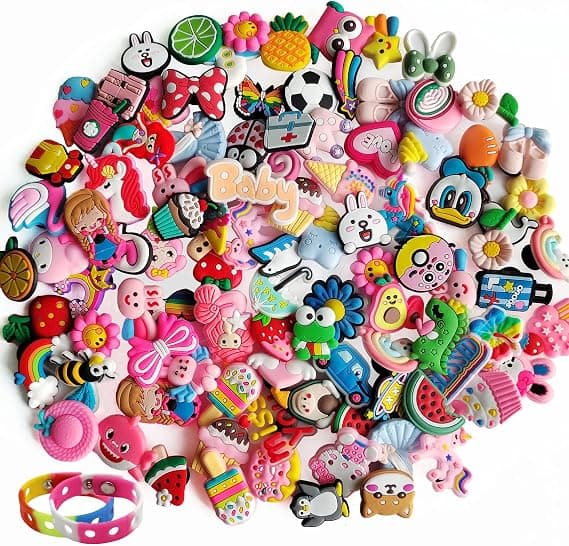100 stk Høv Charms Ulike Mønstre Tilfeldige PVC Tilbehør for