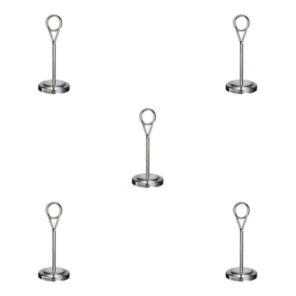 1/2/3/5 Bordnummerholder i rustfrit stål, skilteholder, fotostativ til Silvery 15cm 5PCS