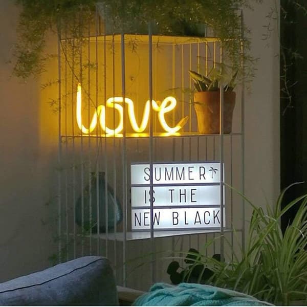 Neon Love-skylt med LED-belysning - Dekorativ konst - Vägg