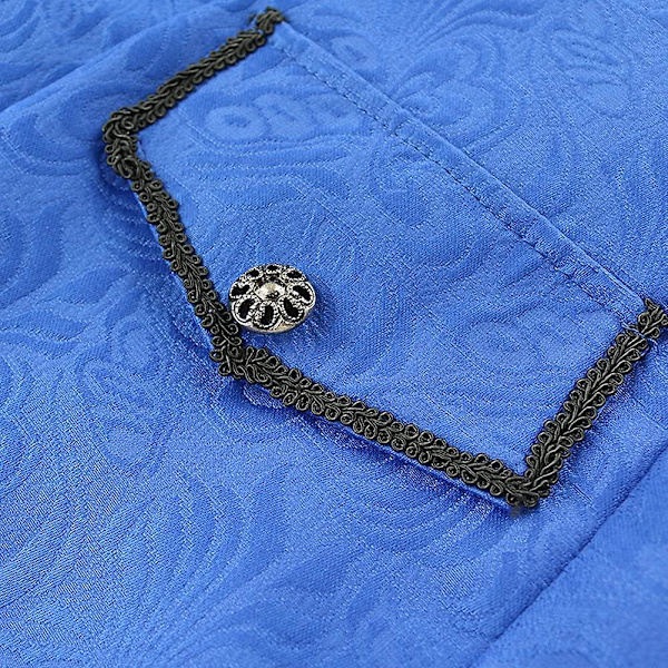Miesten Steampunk Vintage -takki Halloween-asu Retro Gothilainen Viktoriaaninen Frakkitakki Uniformu Blue Small