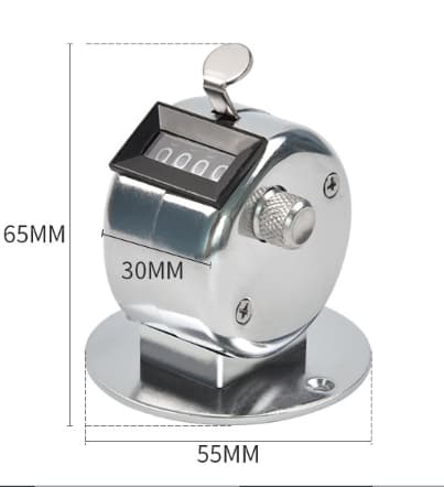Silver Metallisk Handräknare Mekanisk Palmräknare 4 Siffror Hand C