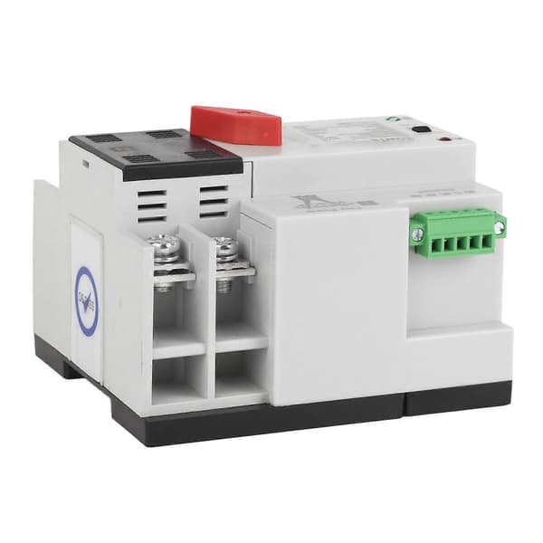 Dobbeltstrøms automatisk afbryder 2P 8KV 2 tilstande strømoverførselsafbryder til hjemmefabrikkontor AC 220V 25A