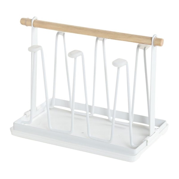 Flaskavrinnare, avrinnare för 6 flaskor för koppar eller muggar, halkfri avrinnare för glas, glasställ White 23.8*14*19.2cm