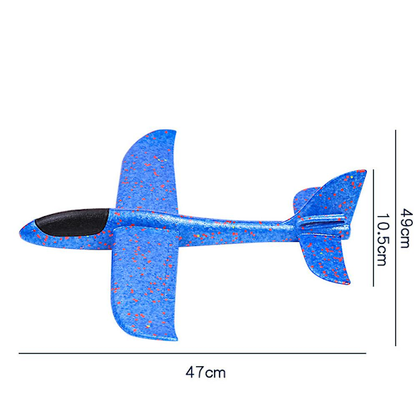 48 cm stort skumflygplan, handkastat flygplan, tröghetsdriven utomhusleksak för barn Red Non-luminous