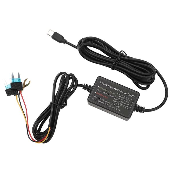 Type C Dash Cam Hard Wire Kit 12V30V til 5V Dash Kamera Strømkabel til GPS Strømforsyning Radar Detektorer og Mere