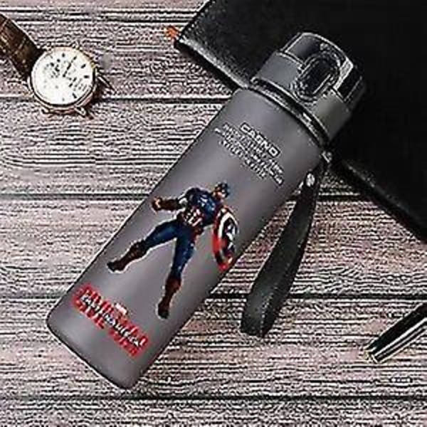 Spiderman Hulk Anime Vattenflaska Iron Man Captain America Pojkar Cartoon Plast Drickkoppar Barn Vuxna Vattenglas 560ml 16