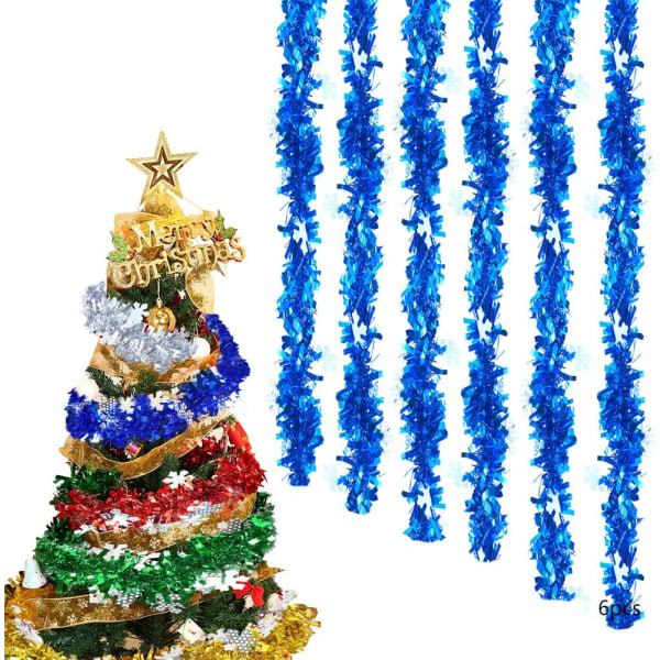 6ST Christmas Glitter Garland, Christmas Tree Glitter Garland
