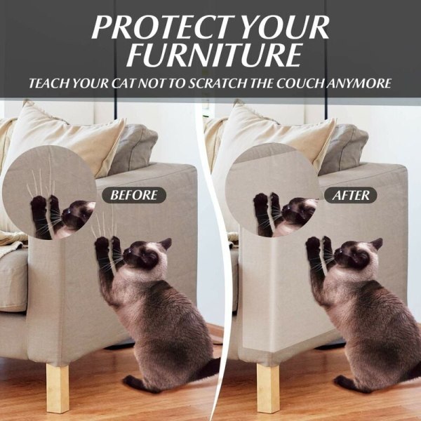 Cat Scratch Protector Cat Furniture Protector Cat Soffa Protector Cat Training Självhäftande remsor för soffa Mattdörrar Bänkskivor 21x30cm 10st