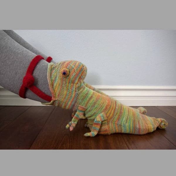 Strikkede Krokodille Sokker Vintervarme Sokker Kameleon Sokker4#