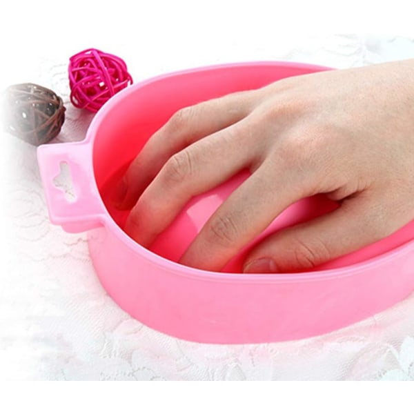2-delad dubbel nagelblötskål Handvårdsskål för nagelborttagning (rosa)