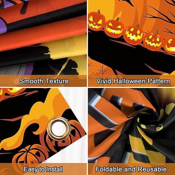 Spooky Night Pumpkin Castle Backdrop - Party Supplies