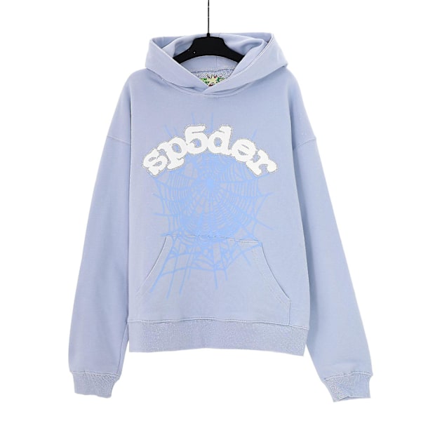 Sp5der Hip-hop Sanger 3D Trykt Trøje Herre Og Dame Endda Hoodie Casual Sæt[HK] blue hoodie qd blue hoodie M